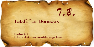 Takáts Benedek névjegykártya