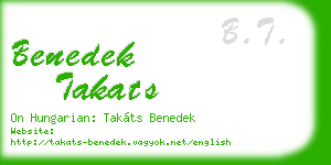 benedek takats business card