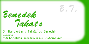 benedek takats business card